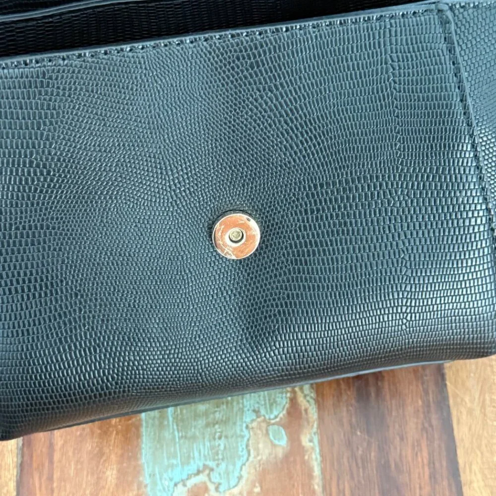 NWOT‎ Anne Klein Black Satchel Convertible Strap Handbag